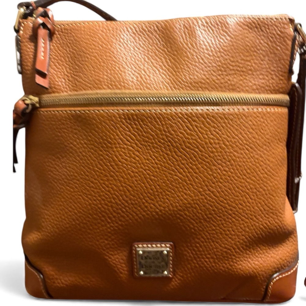 Dooney & Bourke Brown Leather Messenger Bag - Picture 2 of 10